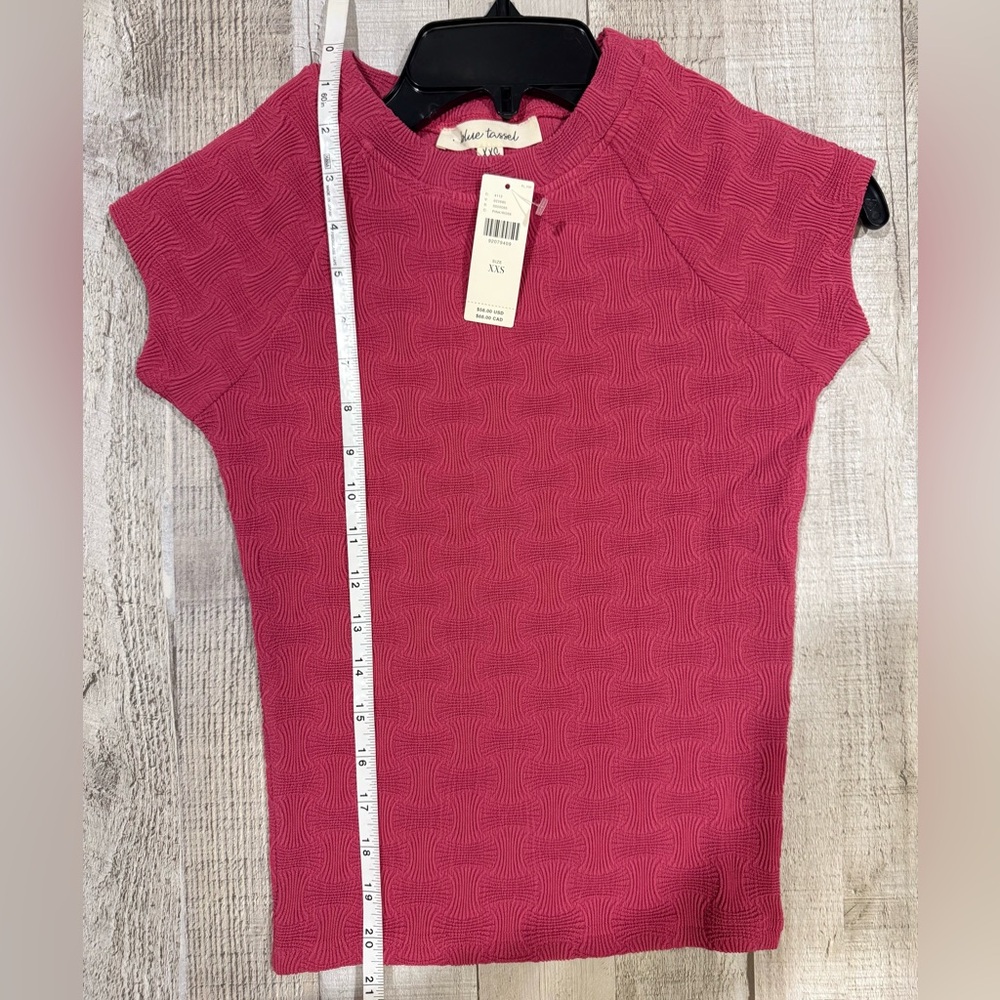 Anthropologie Raspberry Stretch Tee - Picture 3 of 5